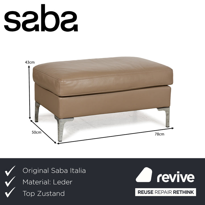 Saba Italia  Leder Hocker Braun Hellbraun Beige