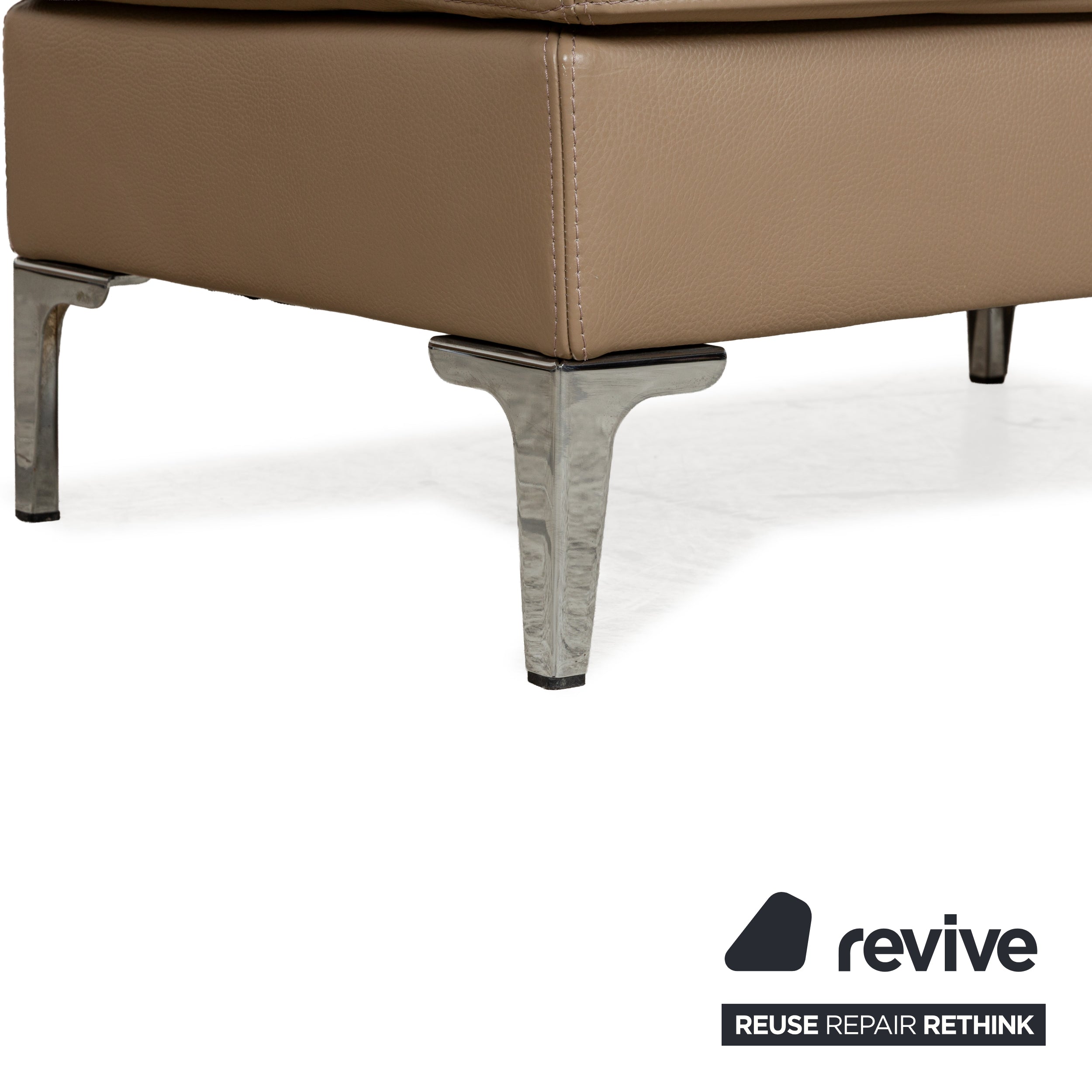 Saba Italia  Leder Hocker Braun Hellbraun Beige
