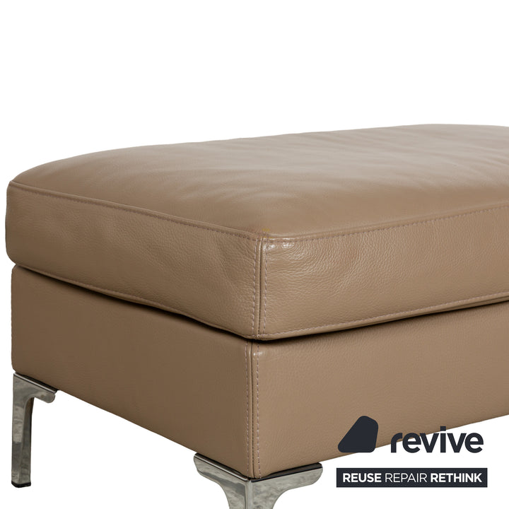 Saba Italia Leather Stool Brown Light Brown Beige