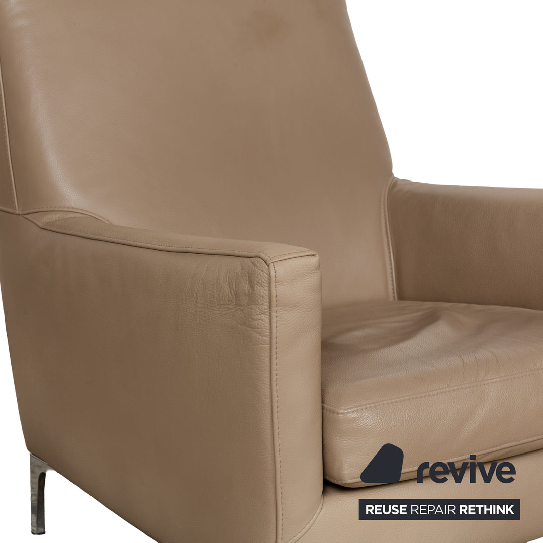 Saba Italia leather armchair brown light brown beige