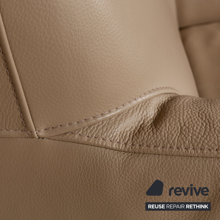 Saba Italia leather armchair brown light brown beige