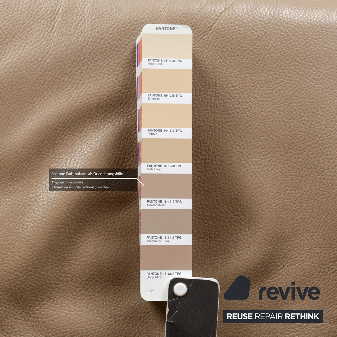 Saba Italia leather armchair brown light brown beige