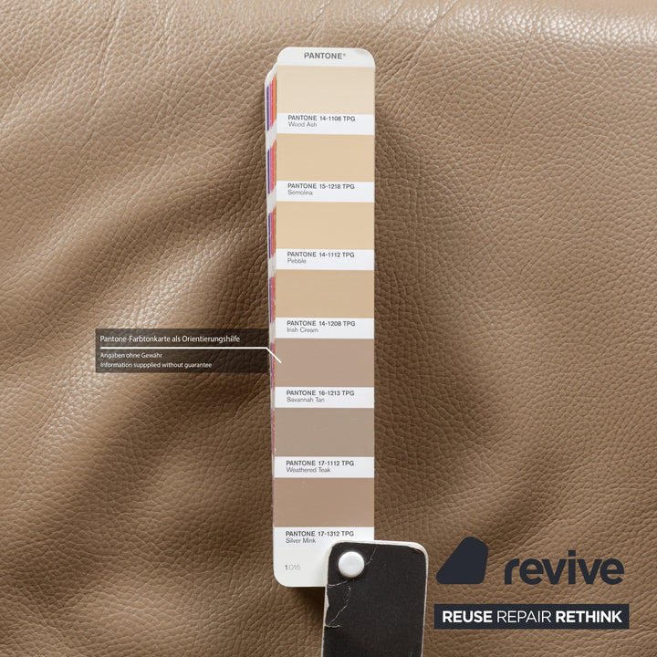 Saba Italia leather armchair brown light brown beige