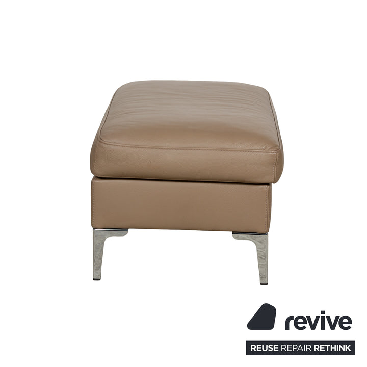 Ensemble de fauteuils en cuir Saba Italia marron clair beige tabouret