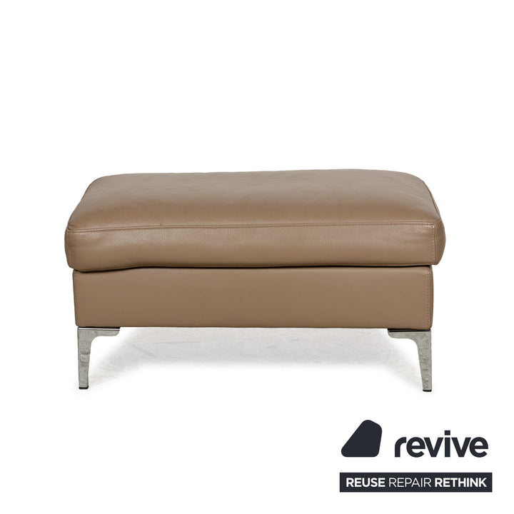 Saba Italia Leder Sessel Garnitur Braun Hellbraun Beige Hocker