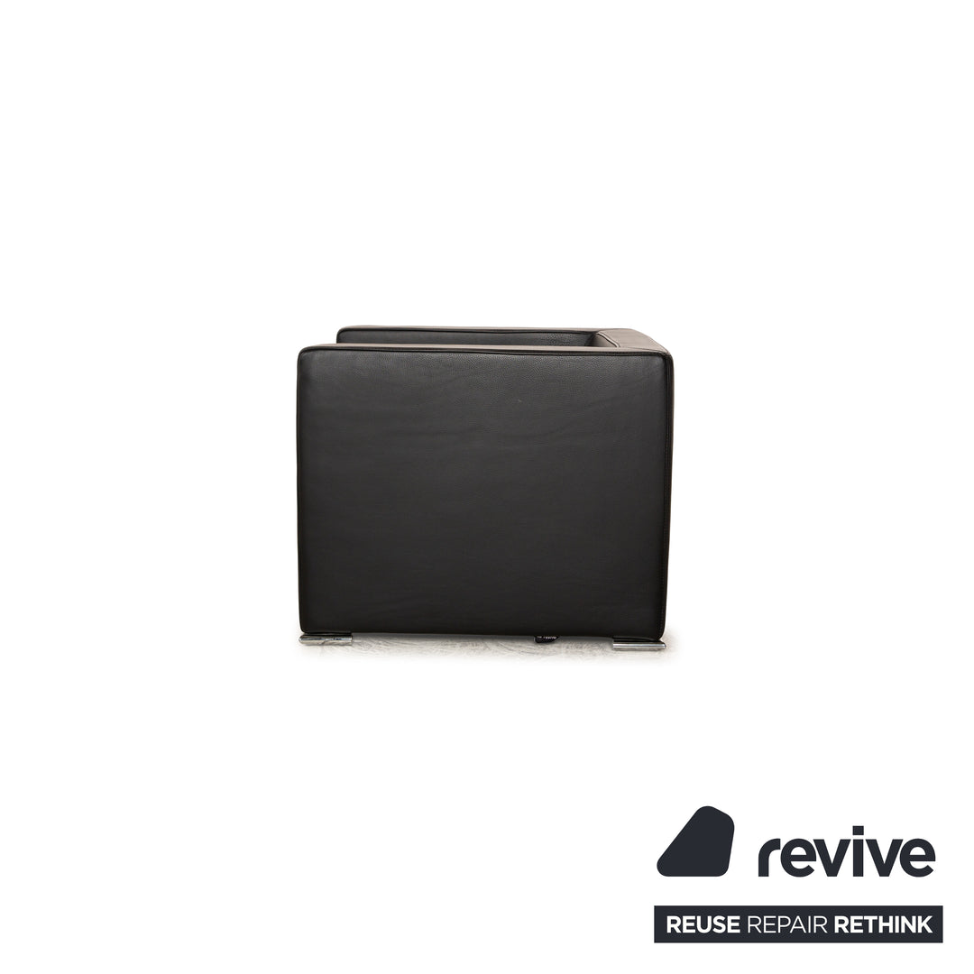 Saba Italia Leather Armchair Black