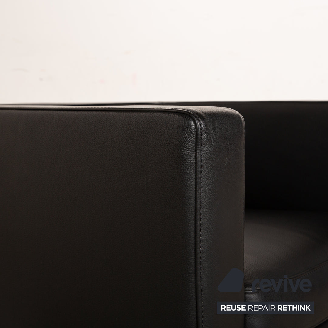 Saba Italia Leather Armchair Black