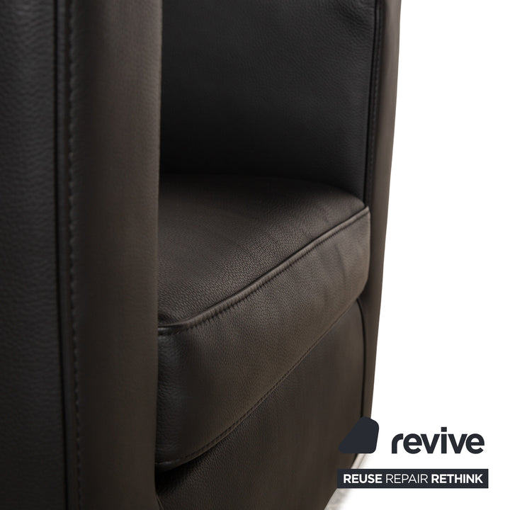 Saba Italia Leather Armchair Black