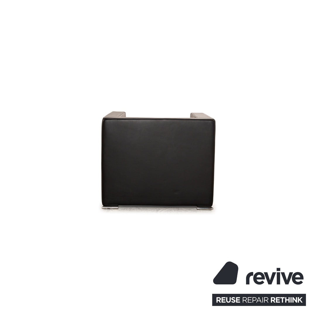 Saba Italia Leather Armchair Black