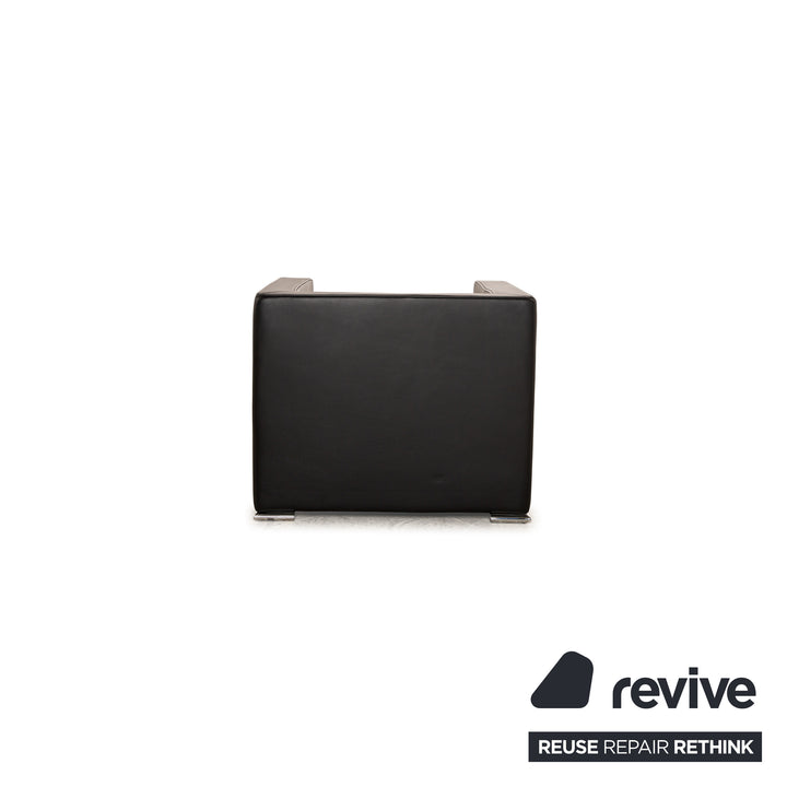 Saba Italia Leather Armchair Black