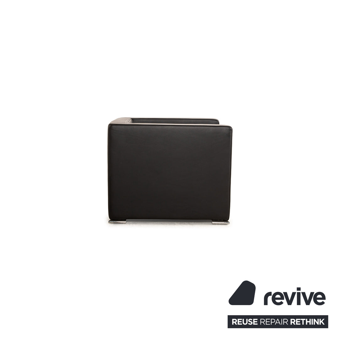 Saba Italia Leather Armchair Black