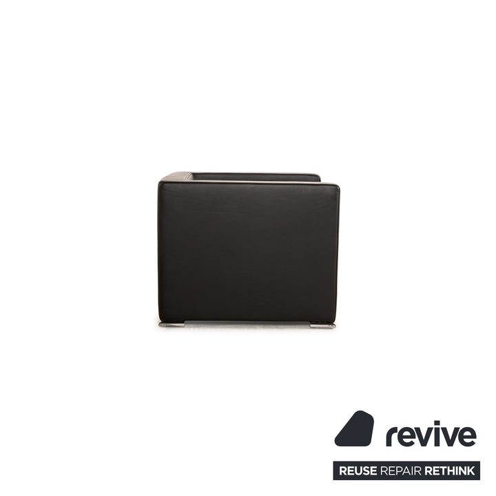 Saba Italia Leather Armchair Black