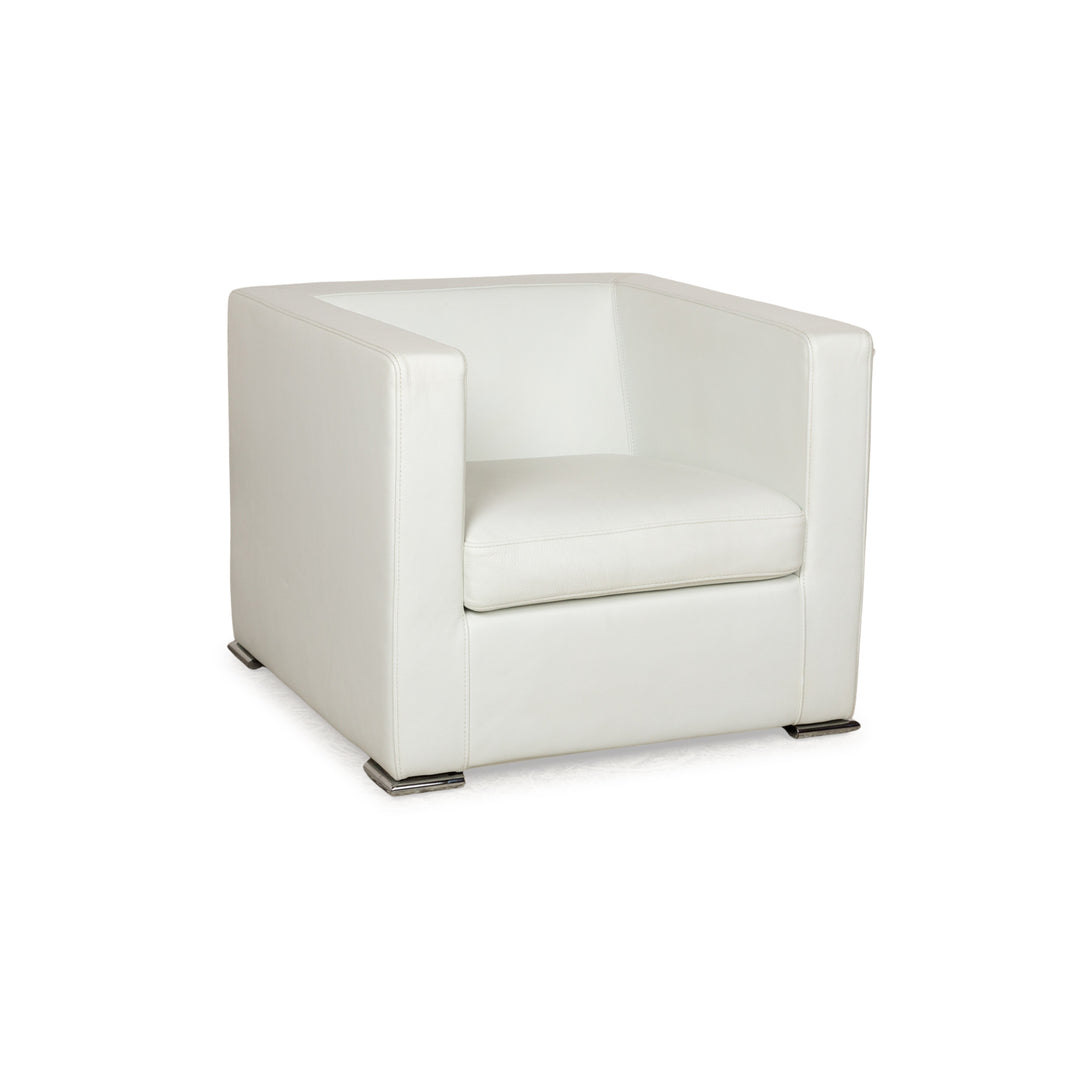 Fauteuil Saba Italia en cuir blanc