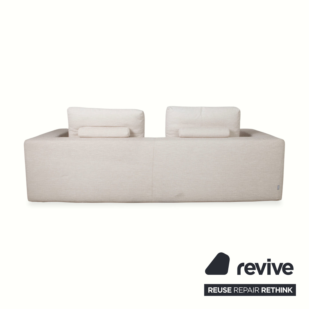 Sabe Italia fabric three-seater cream sofa couch