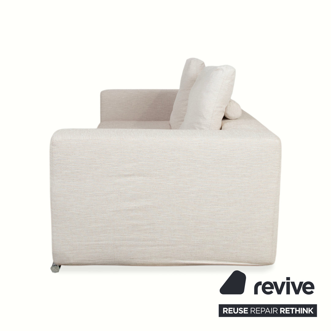 Sabe Italia fabric three-seater cream sofa couch