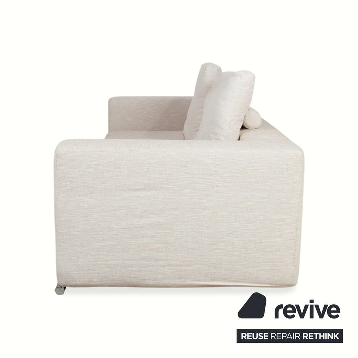 Sabe Italia fabric three-seater cream sofa couch