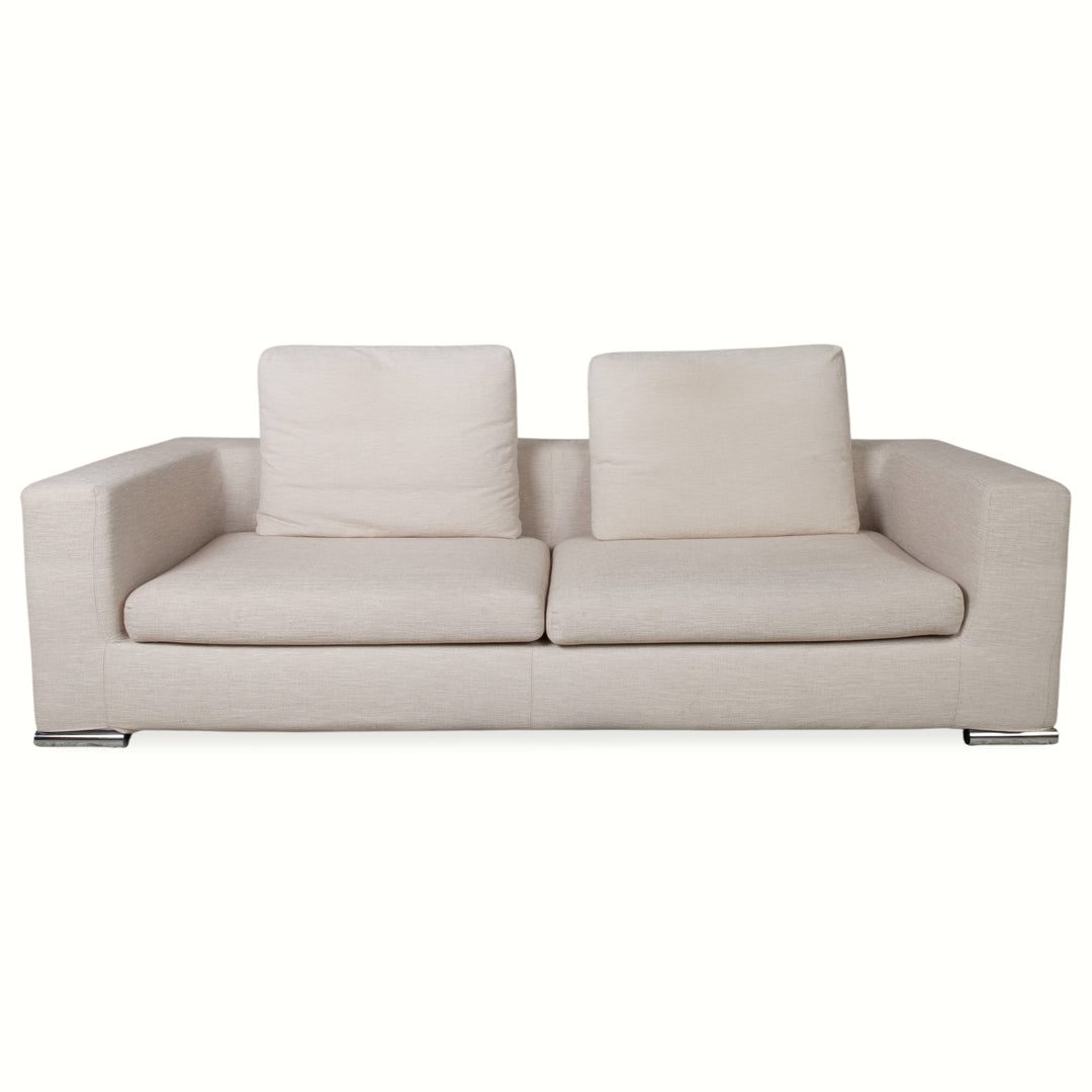 Sabe Italia fabric three-seater cream sofa couch