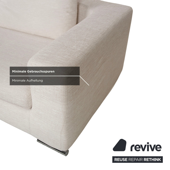 Sabe Italia fabric three-seater cream sofa couch