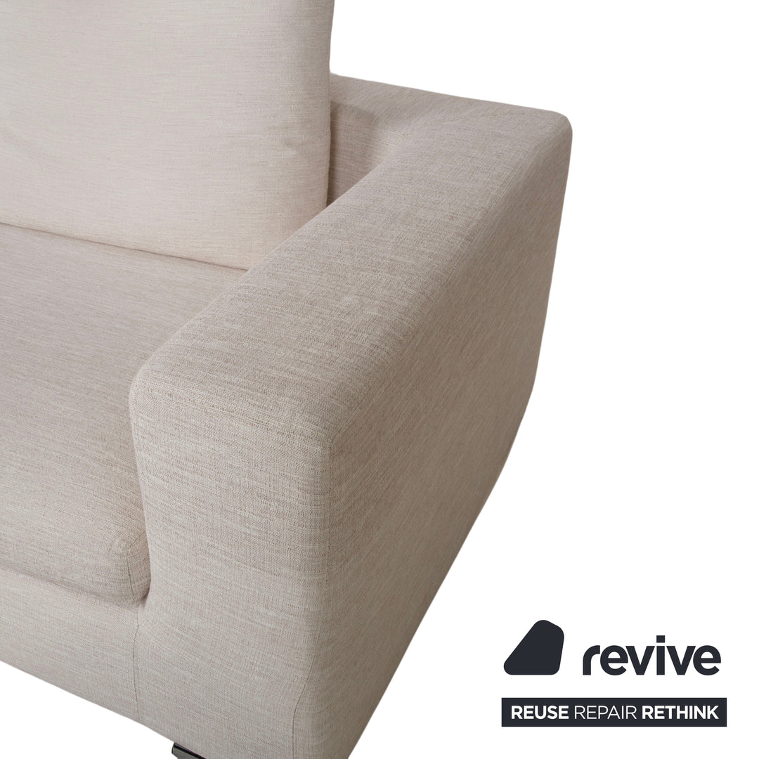 Sabe Italia fabric three-seater cream sofa couch