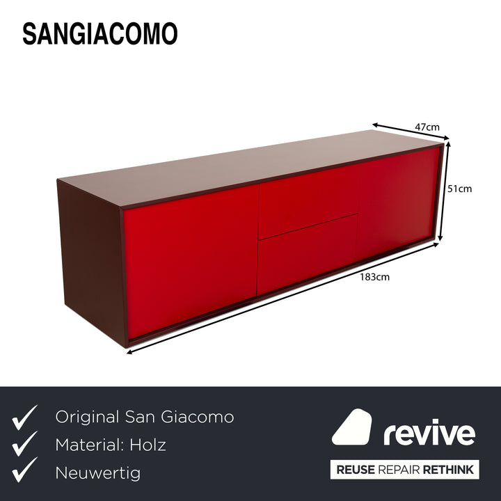 San Giacomo Wood Sideboard Red