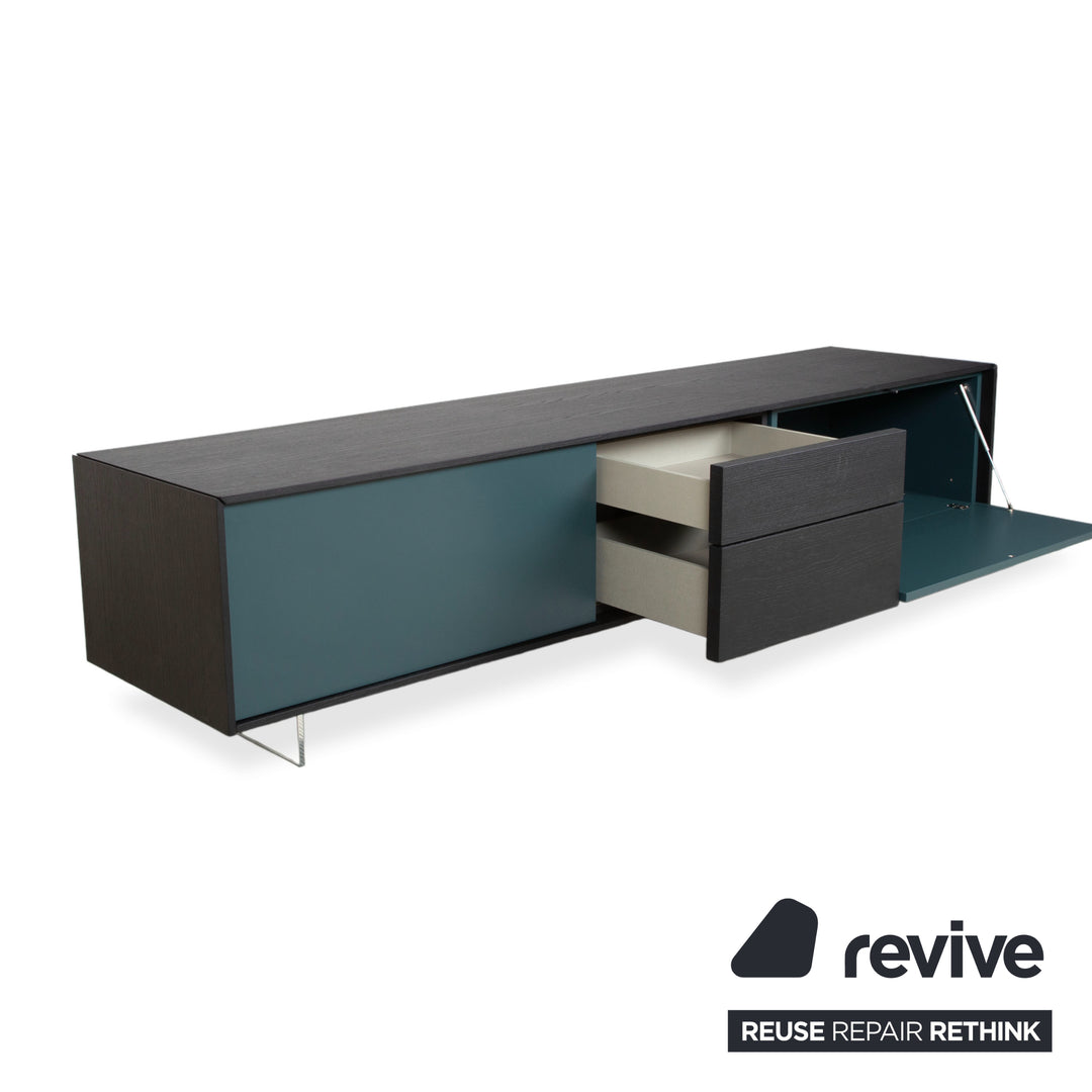 San Giacomo Lampo Holz Sideboard Schwarz Braun Petrol Grün Lowboard