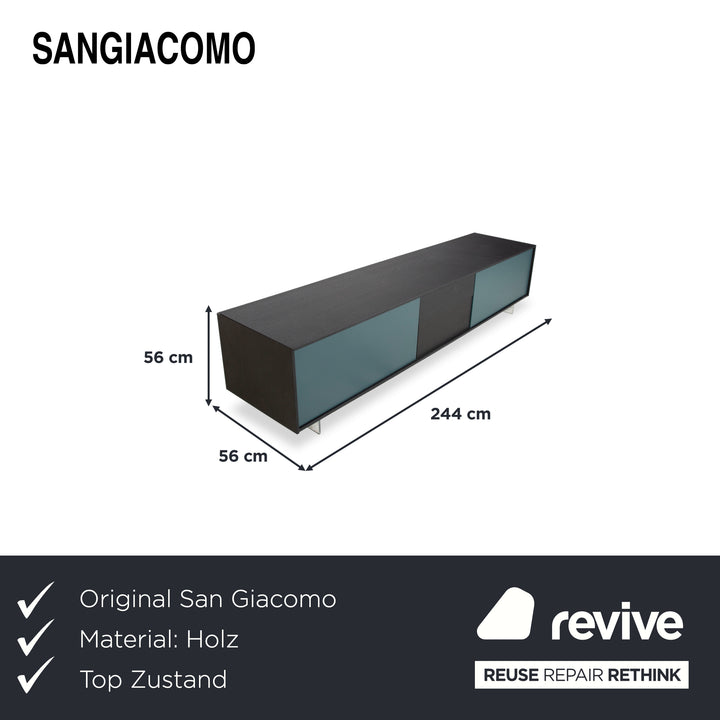 San Giacomo Lampo Holz Sideboard Schwarz Braun Petrol Grün Lowboard