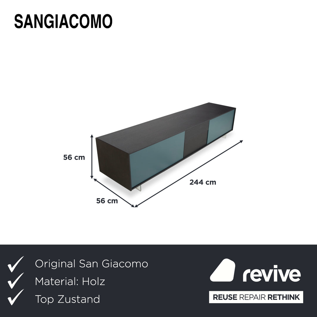San Giacomo Lampo Holz Sideboard Schwarz Braun Petrol Grün Lowboard