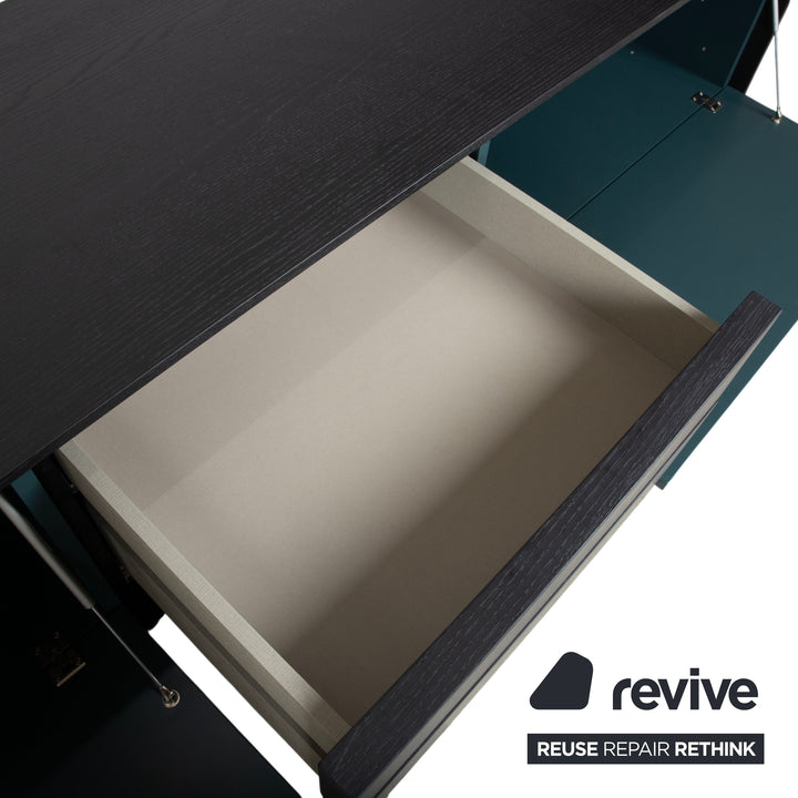 San Giacomo Lampo Holz Sideboard Schwarz Braun Petrol Grün Lowboard