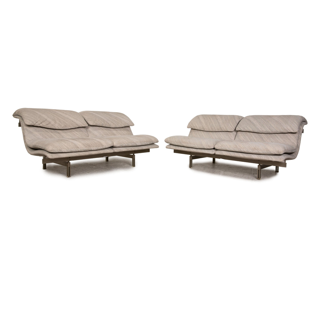 Saporiti Italia Wave fabric sofa set two seater gray function