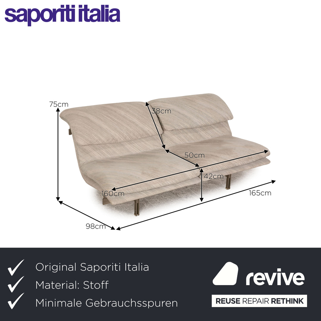 Saporiti Italia Wave fabric two-seater Gray Function