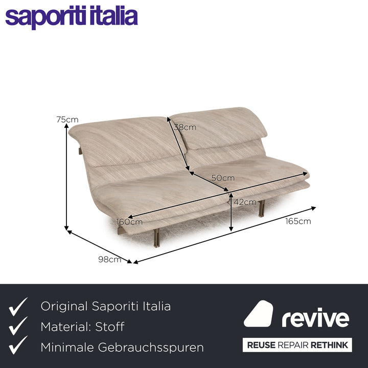 Saporiti Italia Wave fabric two-seater Gray Function