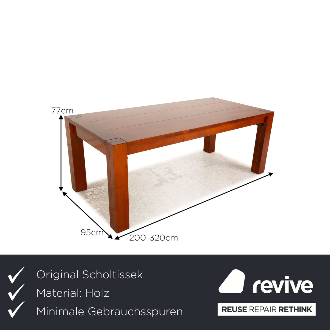 Scholtissek wooden dining table cherry brown extendable function 200/320 x 77 x 95cm