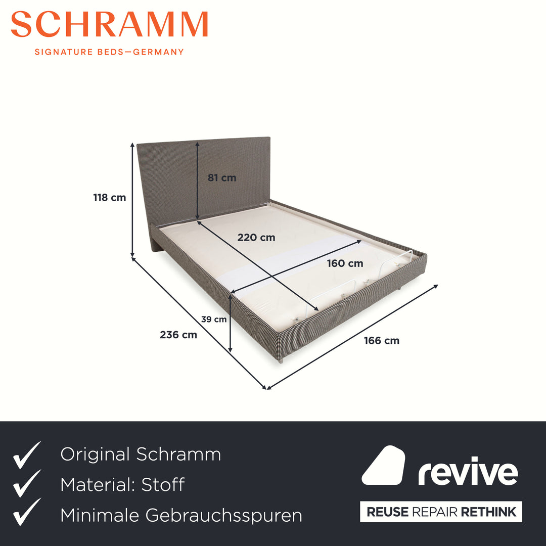 SCHRAMM Stoff Bett Grau elektrische Funktion Schlafzimmer