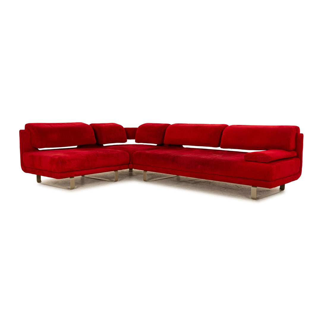 SEDDA Vista Stoff Ecksofa Rot Sofa Couch manuelle Funktion