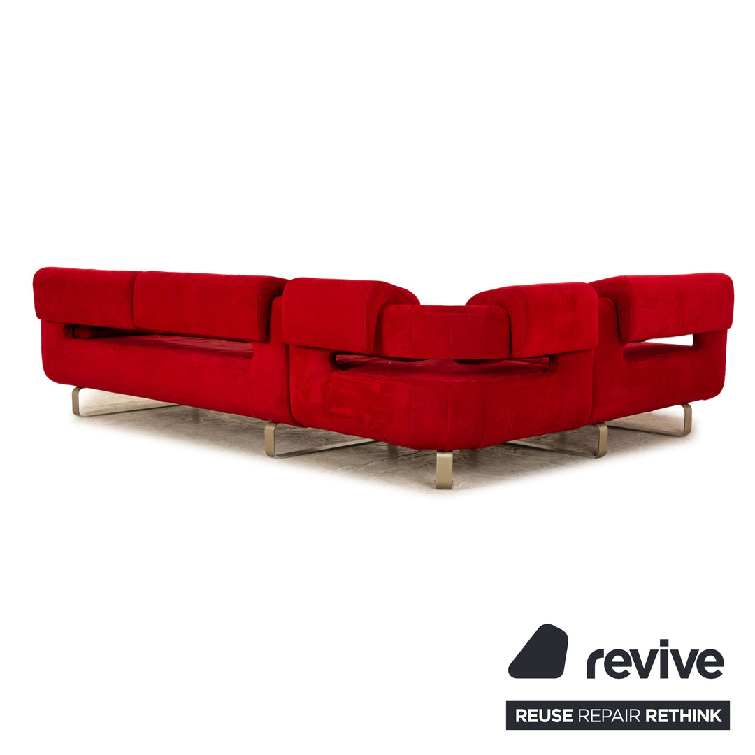 SEDDA Vista Stoff Ecksofa Rot Sofa Couch manuelle Funktion