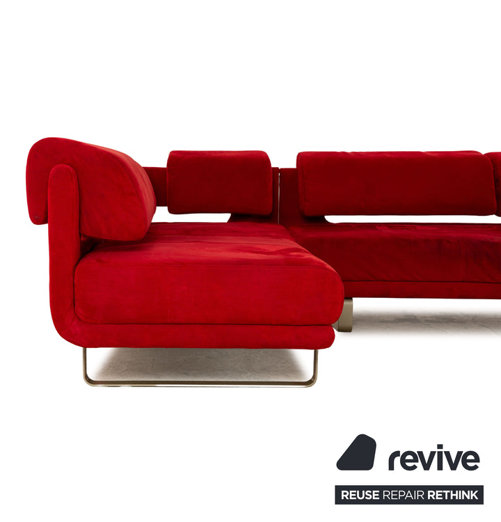 SEDDA Vista Stoff Ecksofa Rot Sofa Couch manuelle Funktion