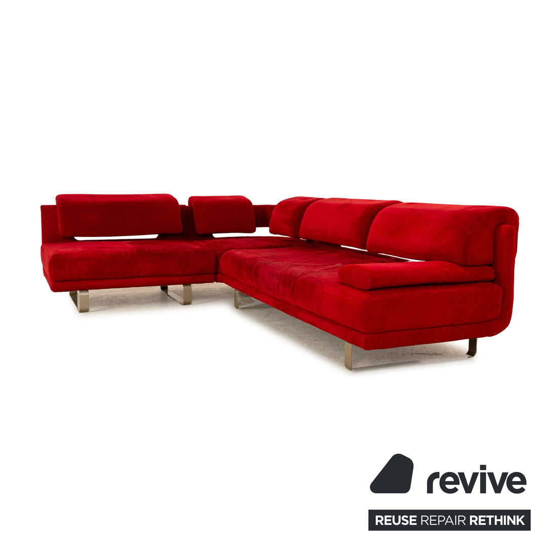 SEDDA Vista fabric sofa set red corner sofa stool manual function
