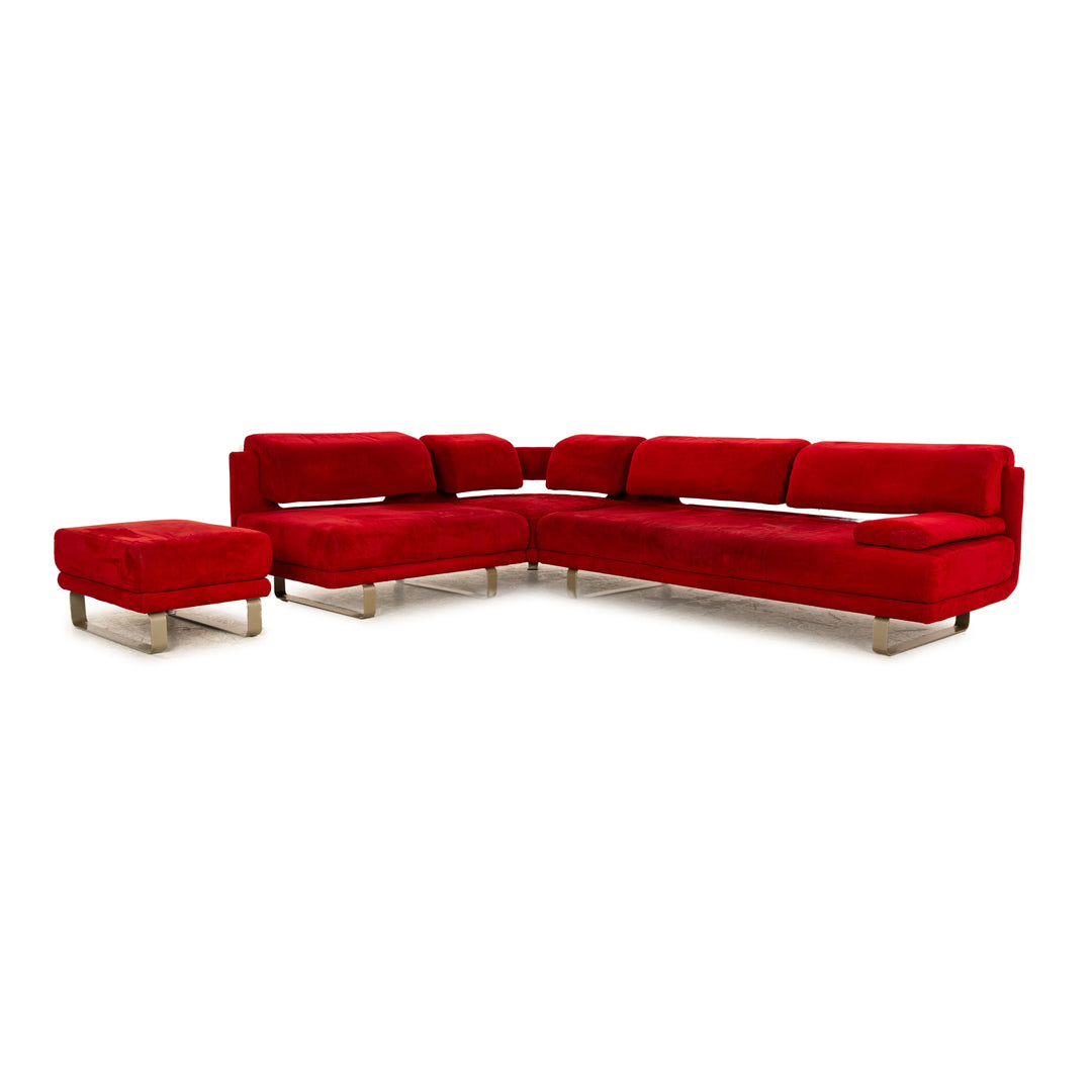SEDDA Vista fabric sofa set red corner sofa stool manual function