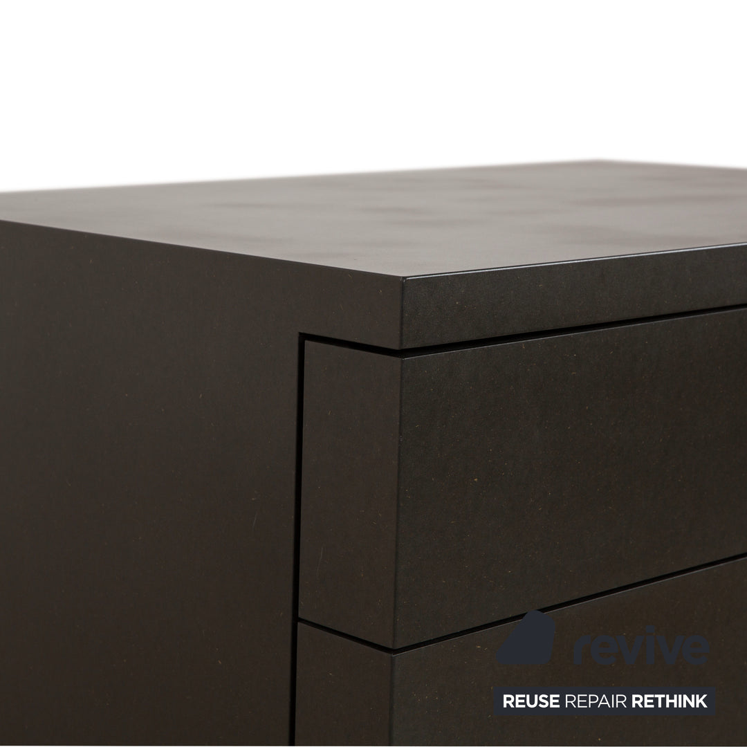 Wilkhahn wooden sideboard set, black anthracite, chest of drawers