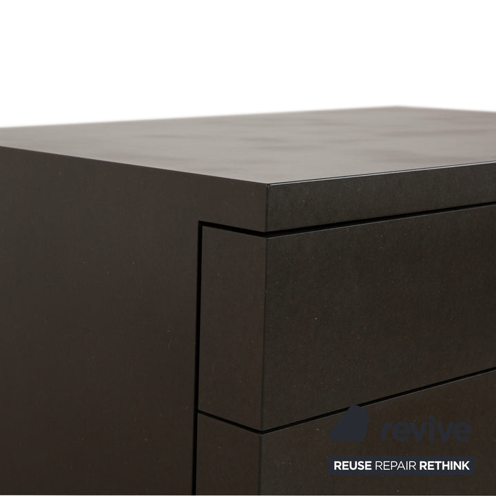Wilkhahn wooden sideboard set, black anthracite, chest of drawers