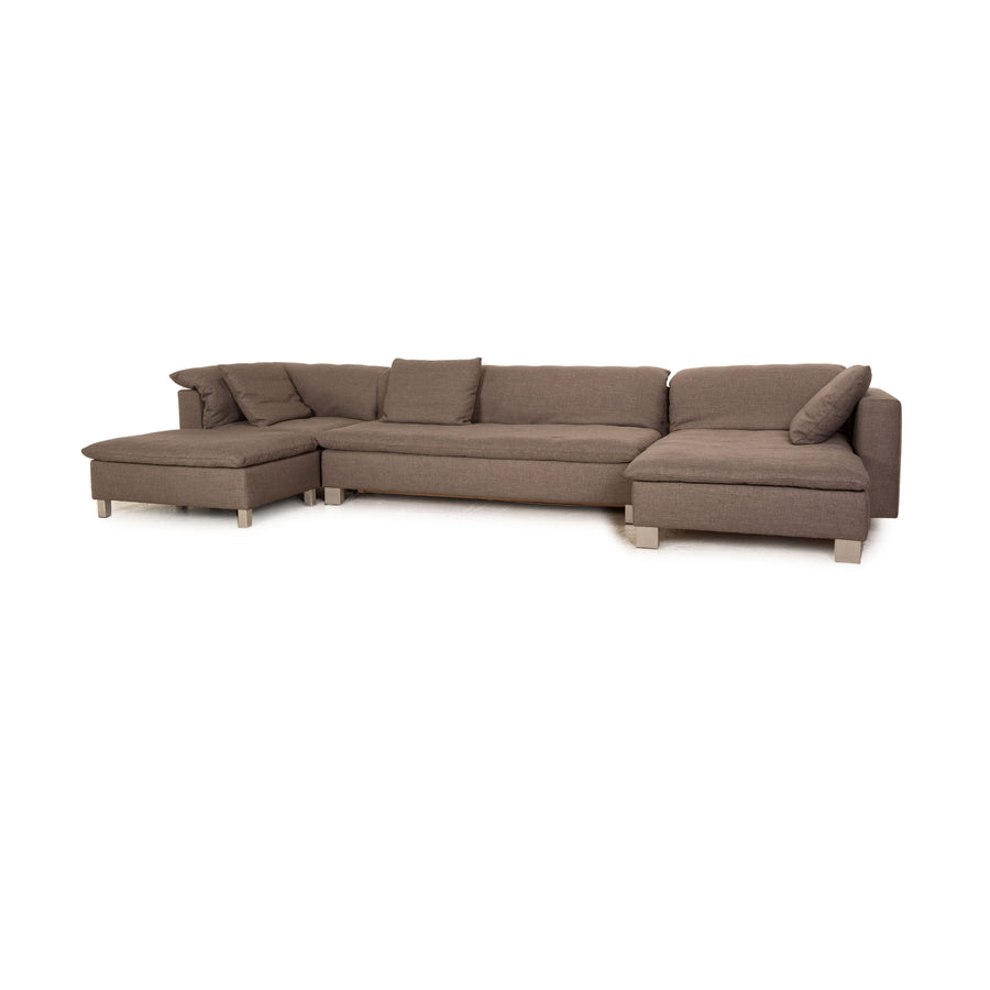 Signet Isla Fabric Corner Sofa Gray Recamiere Right Sofa Couch Manual Sleep Function