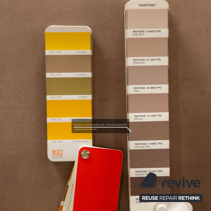 Signet Matheo leather armchair aniline brown taupe including stool