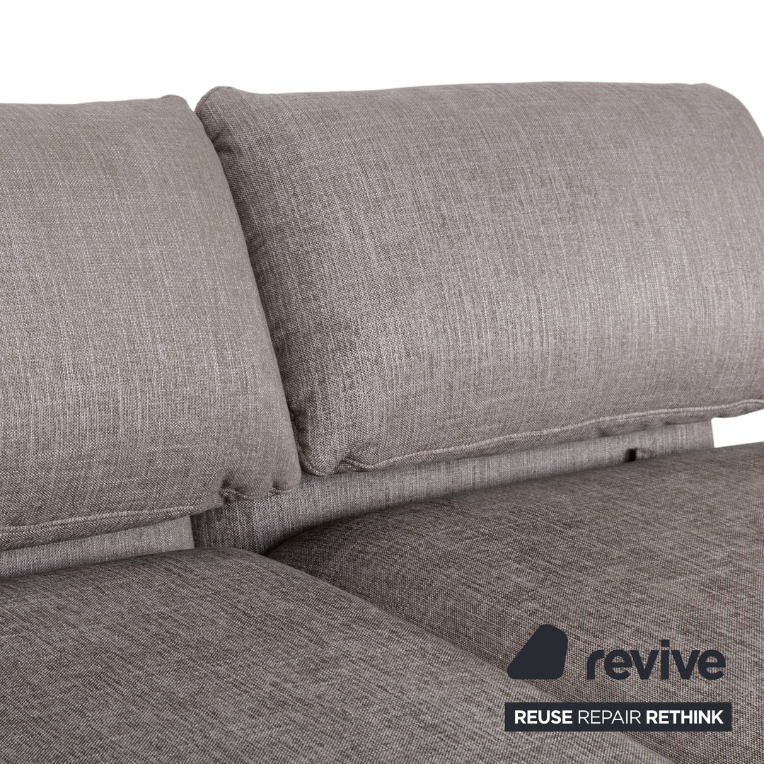 Signet Messina Stoff Zweisitzer Grau manuelle Funktion Sofa Couch Schlaffunktion