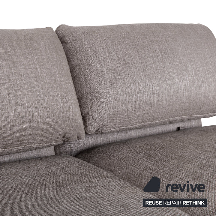 Signet Messina Stoff Zweisitzer Grau manuelle Funktion Sofa Couch Schlaffunktion