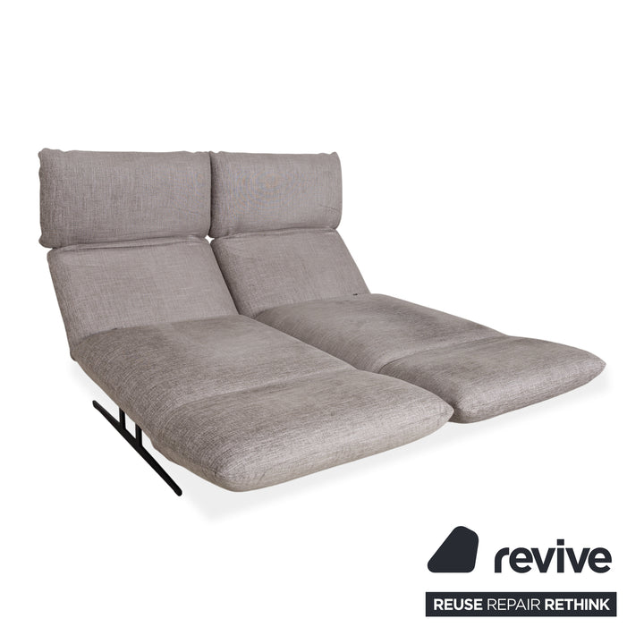 Signet Messina Stoff Zweisitzer Grau manuelle Funktion Sofa Couch Schlaffunktion