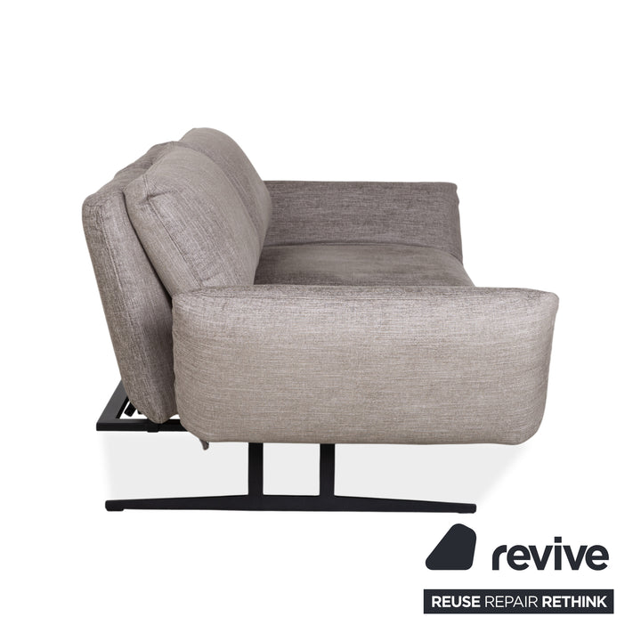 Signet Messina Stoff Zweisitzer Grau manuelle Funktion Sofa Couch Schlaffunktion