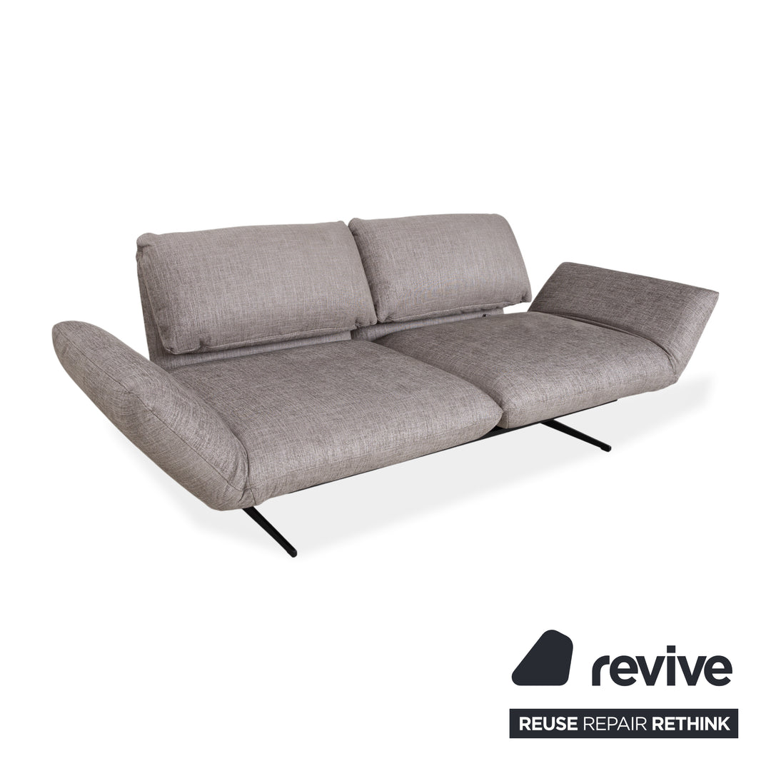 Signet Messina Stoff Zweisitzer Grau manuelle Funktion Sofa Couch Schlaffunktion