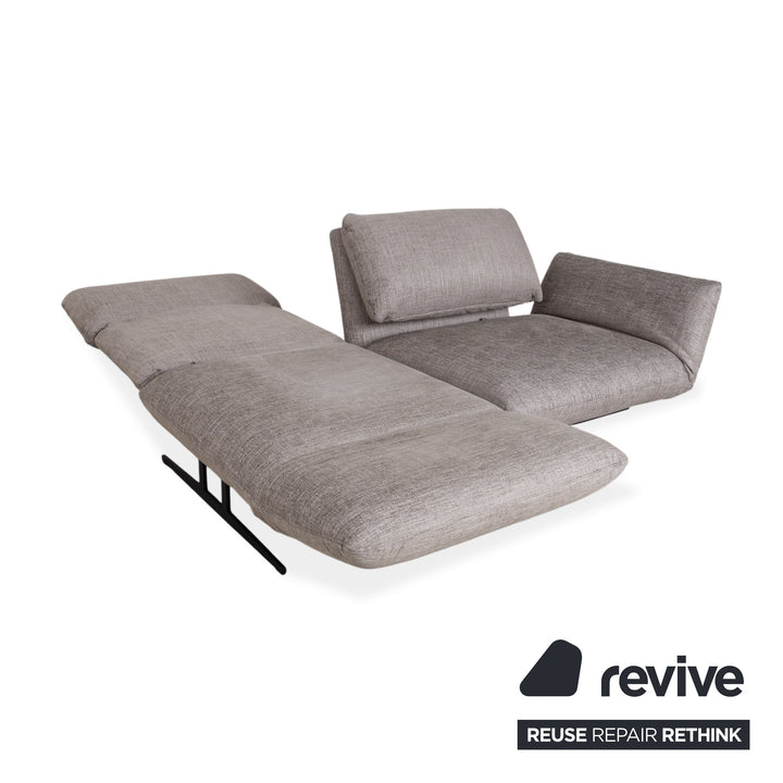 Signet Messina Stoff Zweisitzer Grau manuelle Funktion Sofa Couch Schlaffunktion