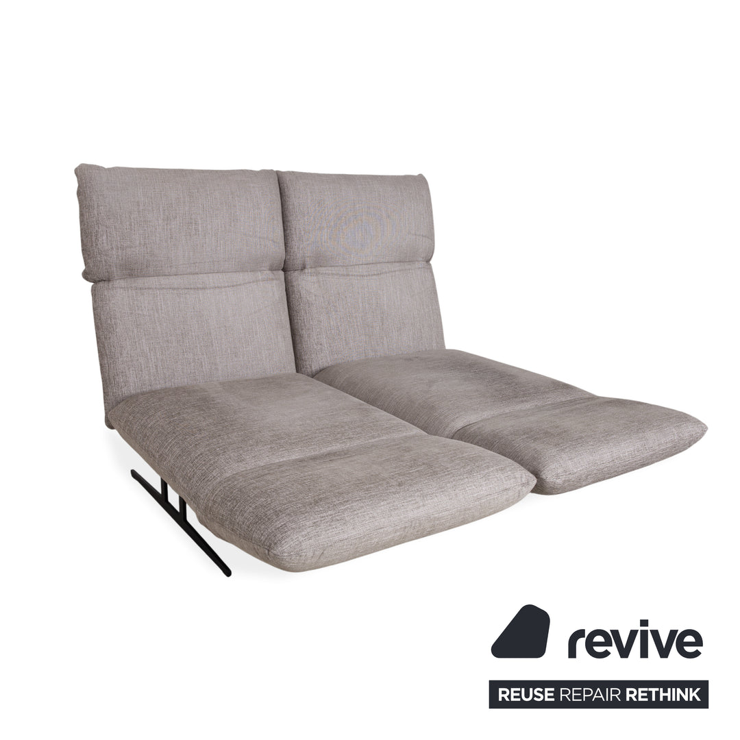 Signet Messina Stoff Zweisitzer Grau manuelle Funktion Sofa Couch Schlaffunktion