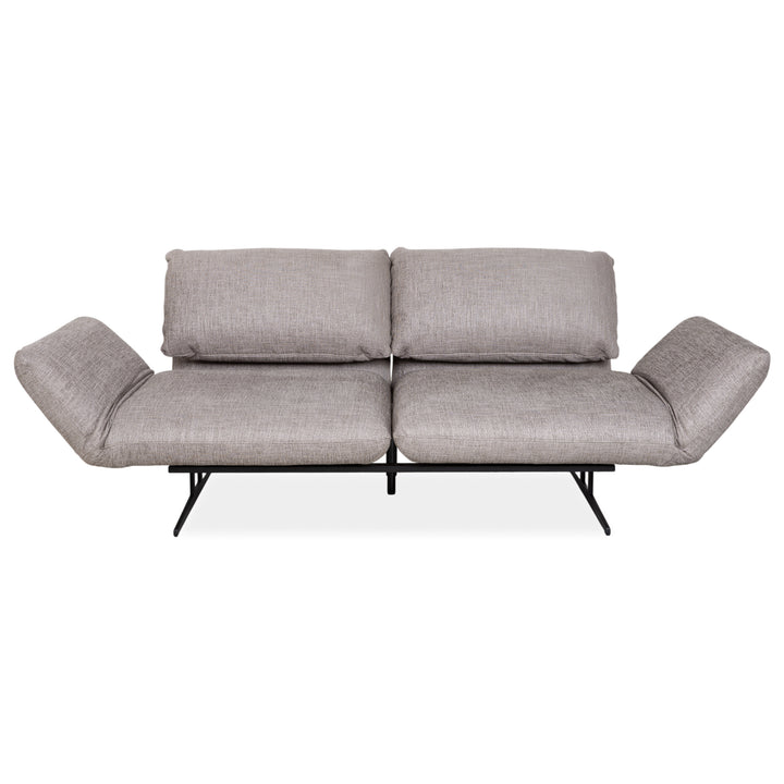Signet Messina Stoff Zweisitzer Grau manuelle Funktion Sofa Couch Schlaffunktion